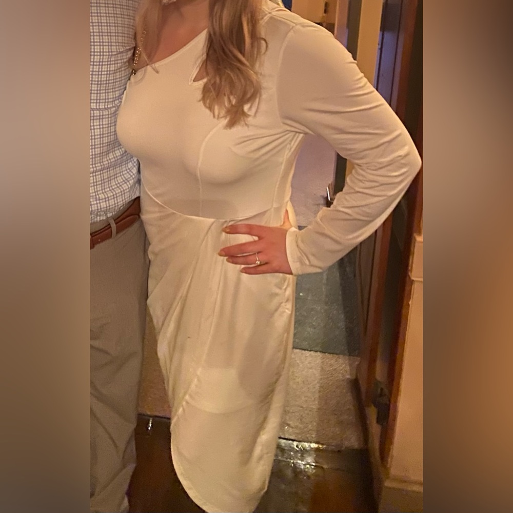 White, one shoulder dress